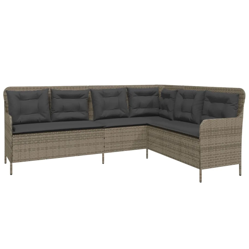 vidaXL Set Divano da Giardino 2 pz con Cuscini Grigio in Polyrattan