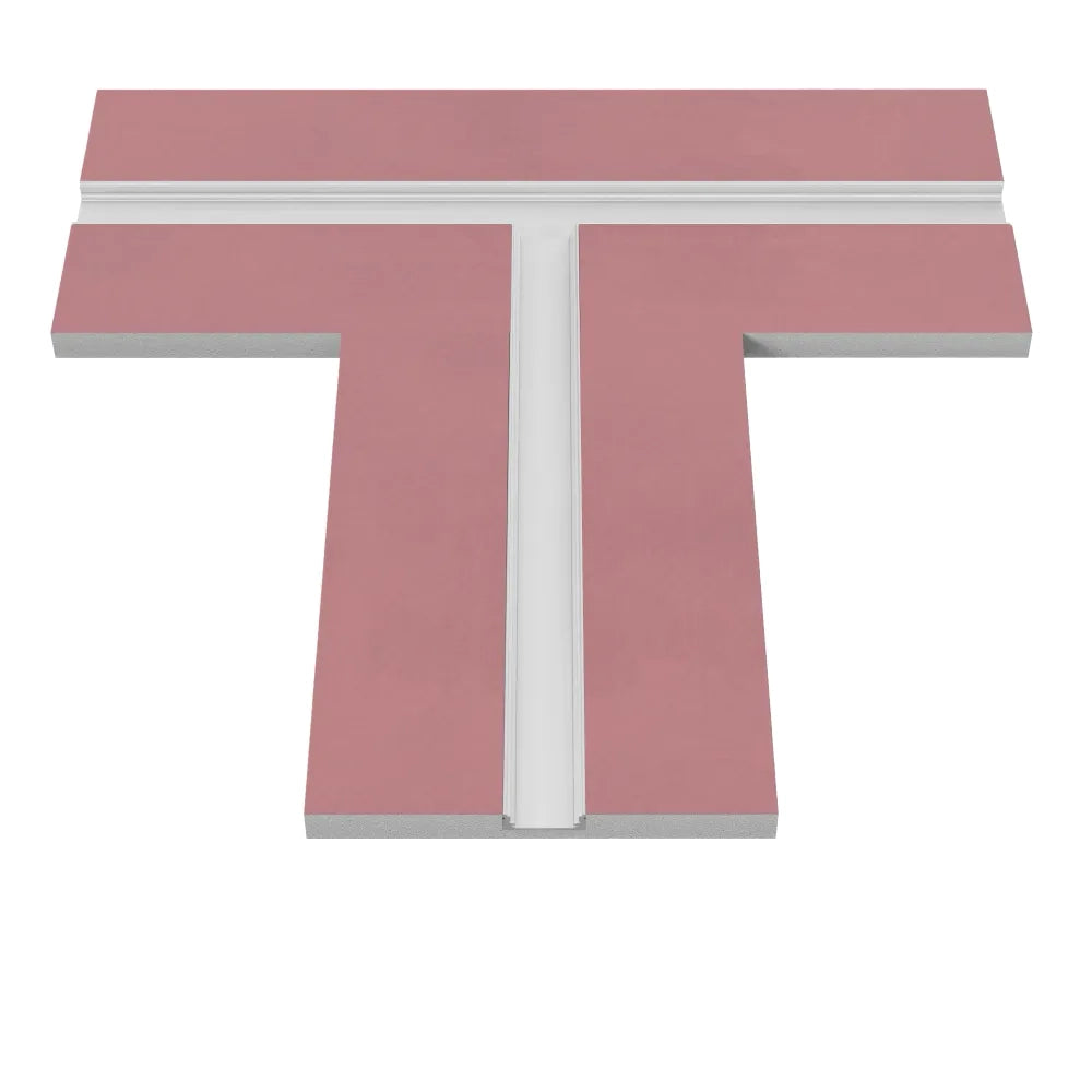 Cartongesso con profilo in alluminio integrato "T" ignifugo