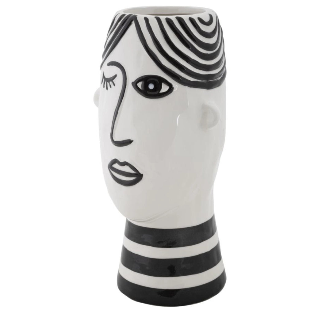 Vaso Decorativo Viso 31, Bianco, Porcellana, 13,2x11,8x26,3 cm