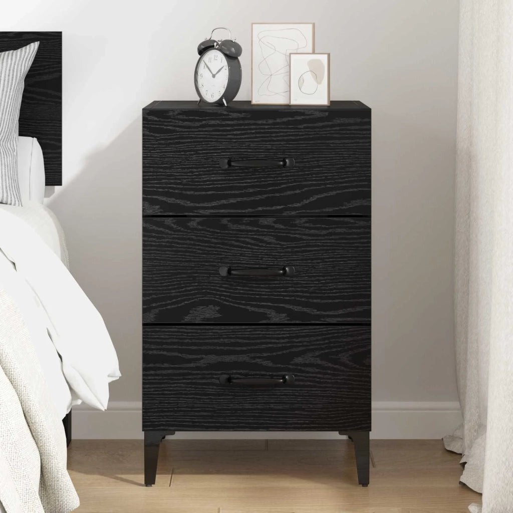 Armadio da Notte Rovere Nero 40 x 40.5 x 66 cm 880624