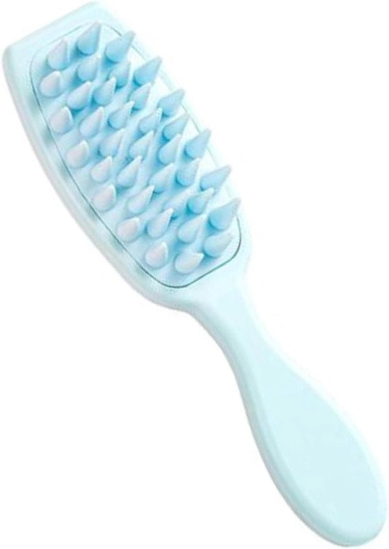 Spazzola per capelli - Massaggio capigetto Spine di silicone morbide - Exfoliante Anti-prurito Secche pelli capellute Shampoo - Blu