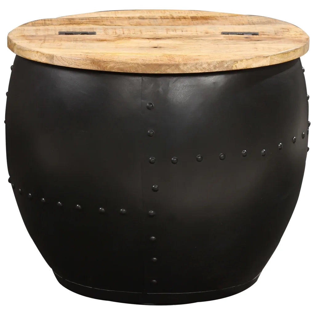 Tavolino da CaffÃ¨ Rotondo 53x43 cm in Legno Massello di Mango cod mxl 78622