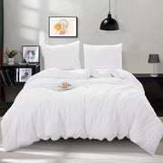 Duvet con chiusura a cerniera 220 x 240 cm - 3 pezzi di coperta da letto - morbida e soffice - 2 cuscini 80 x 80 cm - bianco - coperta da letto per l'intero anno 240 x 220 cotone