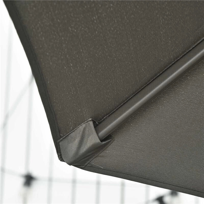 OMBRELLONE DA GIARDINO A MANOVELLA E A 8 STECCHE CON ANGOLAZIONE REGOLABILE, Ø2.95X2.5 M, GRIGIO