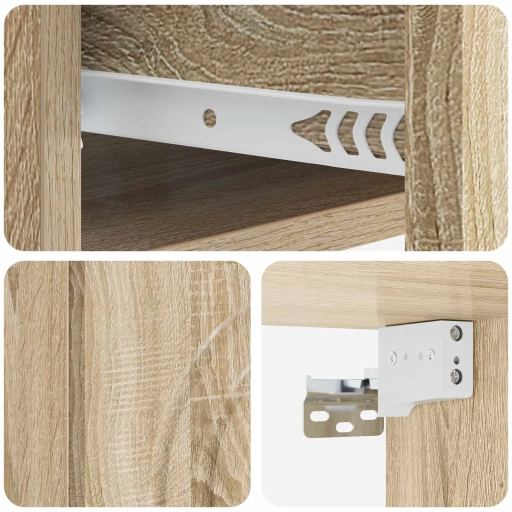Mobiletto da notte a muro Rovere Sonoma 33 x 34,5 x 20 cm 898089