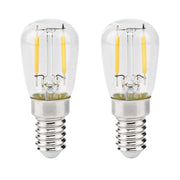 2 Lampadina Led Filamento E14 2W 220V 220LM Freddo 6500K Per Frigorifero Vetro Trasparente