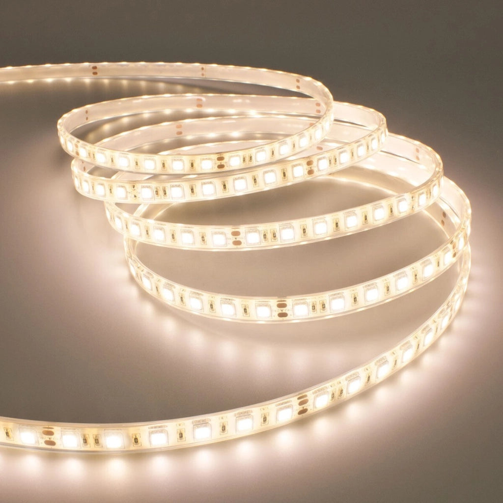 STRISCIA STRIP 300 LED SMD 5050 FLESSIBILE 5M ADESIVA LUCE BIANCA NATURALE IP65