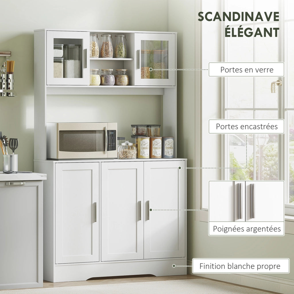 Armadio cucina scandinavo con ante e ripiani ¨C zephmum ¨C bianco 90x51x180