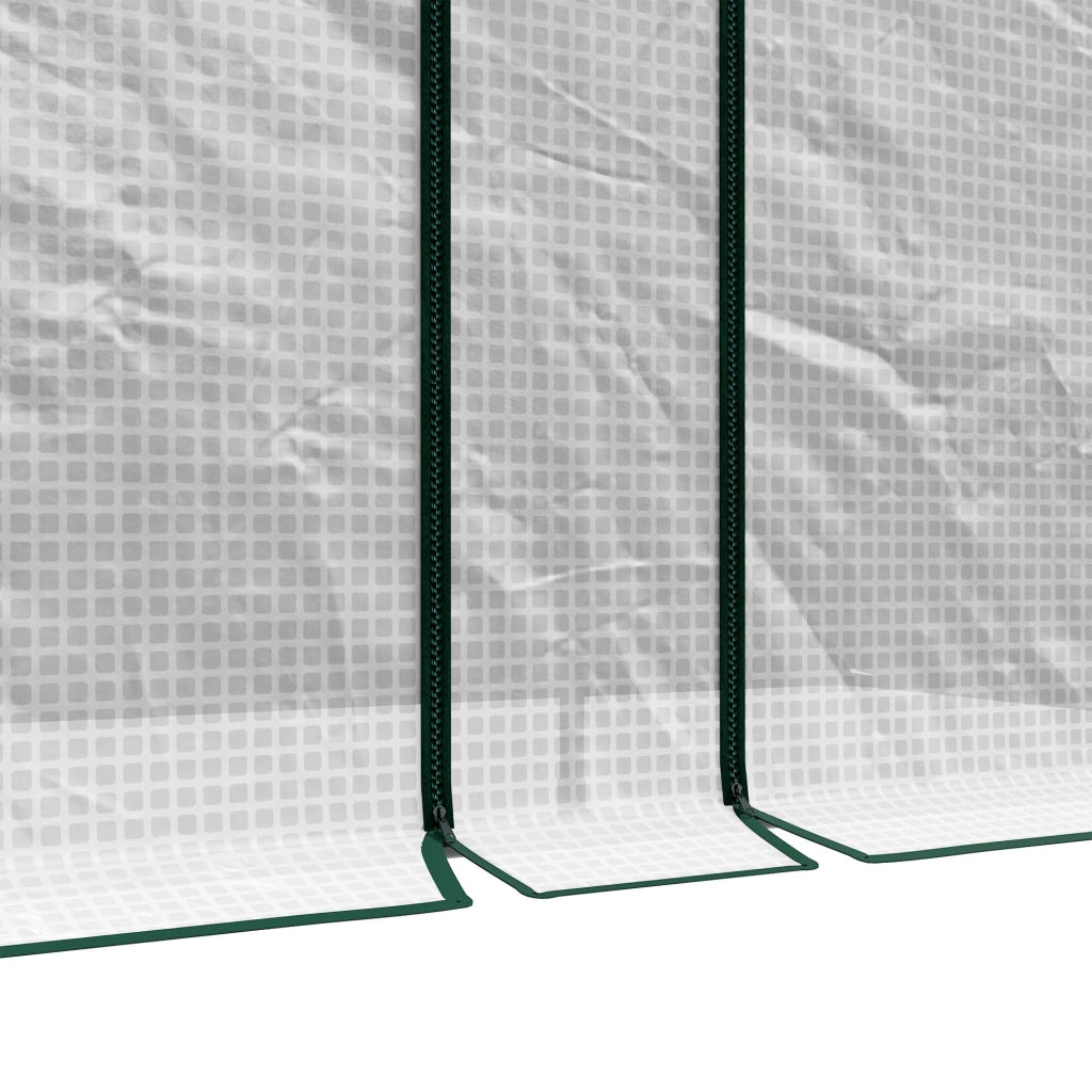 Serra da Giardino 2 m² 200x100x178 cm 2 Porte Avvolgibili Copertura in PE Bianco