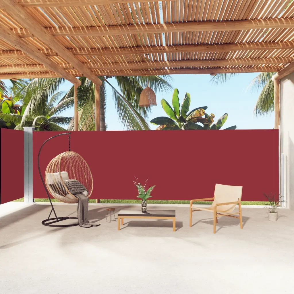 Tenda da Sole Laterale Retrattile Rossa 180x1000 cm 318041
