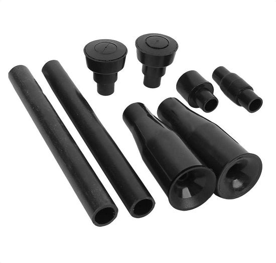 Set di 4 Fontane di Acqua in Plastica Nera per Giardino con Diverse Forme - Ornamento Acquatico per Esterni