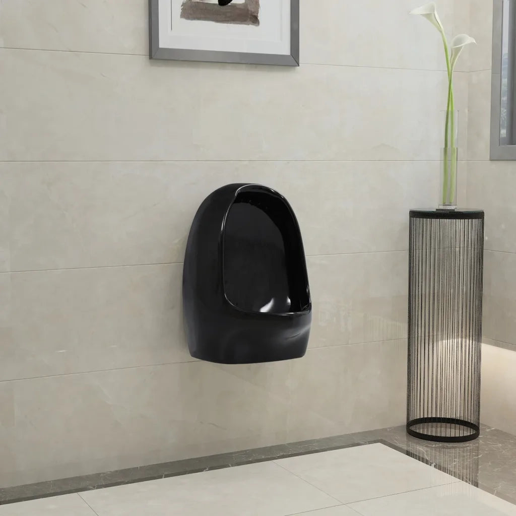 Orinatoio Sospeso con Sciacquone in Ceramica Nero CFW9628273