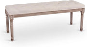 Banco in legno con schienale imbottito - Gangstabile e tavolo da pranzo in stile vintage per camera da letto e soggiorno - Beige 120 cm