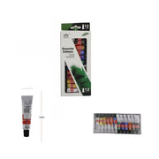 Trade Shop - Set Di 12 Tempere Gouache Per Pittura Artistica In Tubetti Colori Da 12ml Scuola -