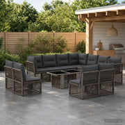 Set Divano da Giardino 12 pz Grigio polyrattan 3436487