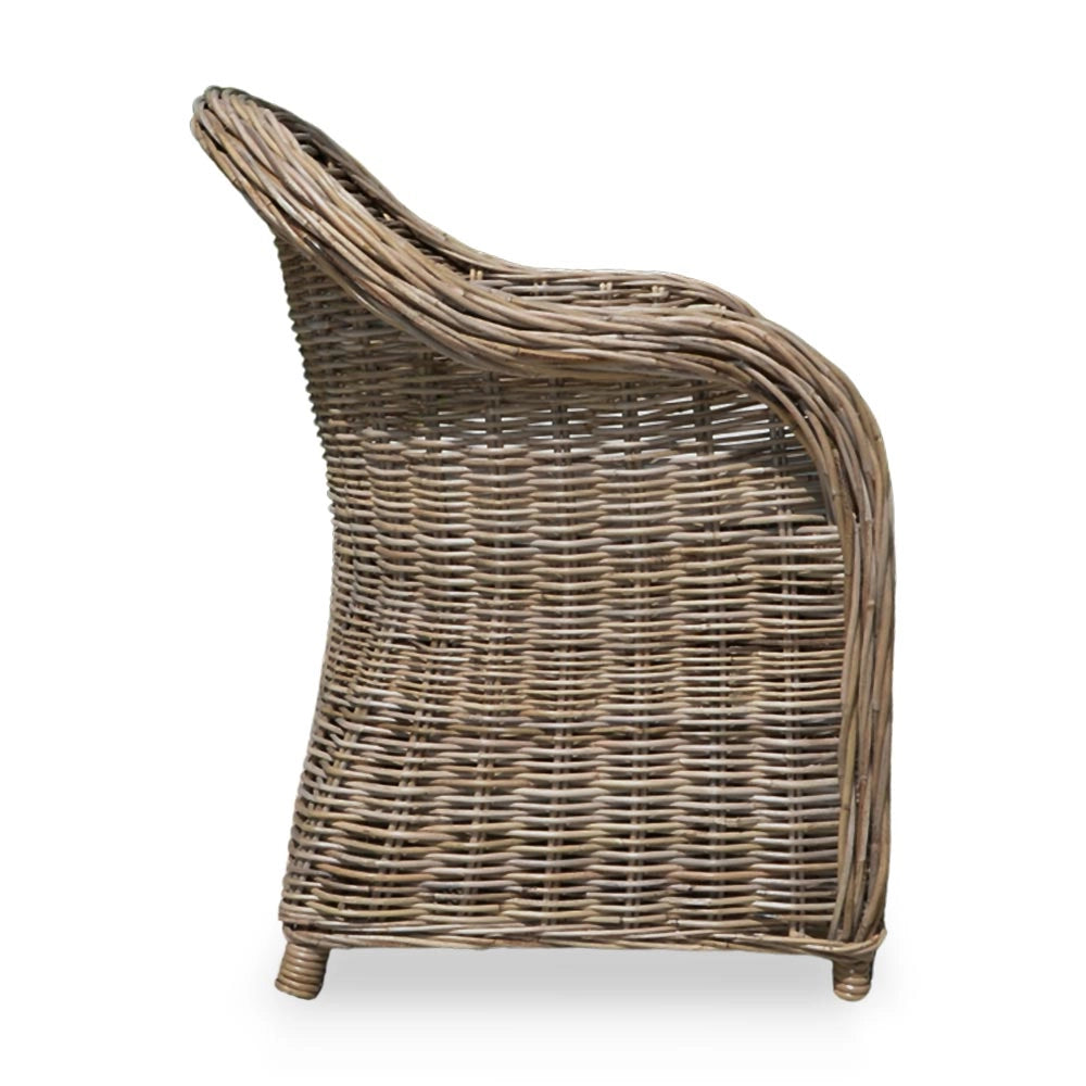 Salotto in rattan grigio intrecciato 1 divanetto 2 poltrone 1 tavolino Roma