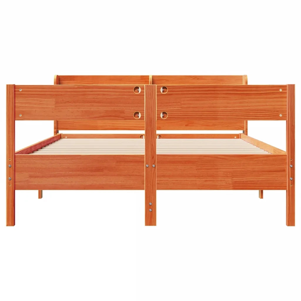 Letto senza Materasso Marrone Cera 160x200 cm in Legno di Pino 3306923