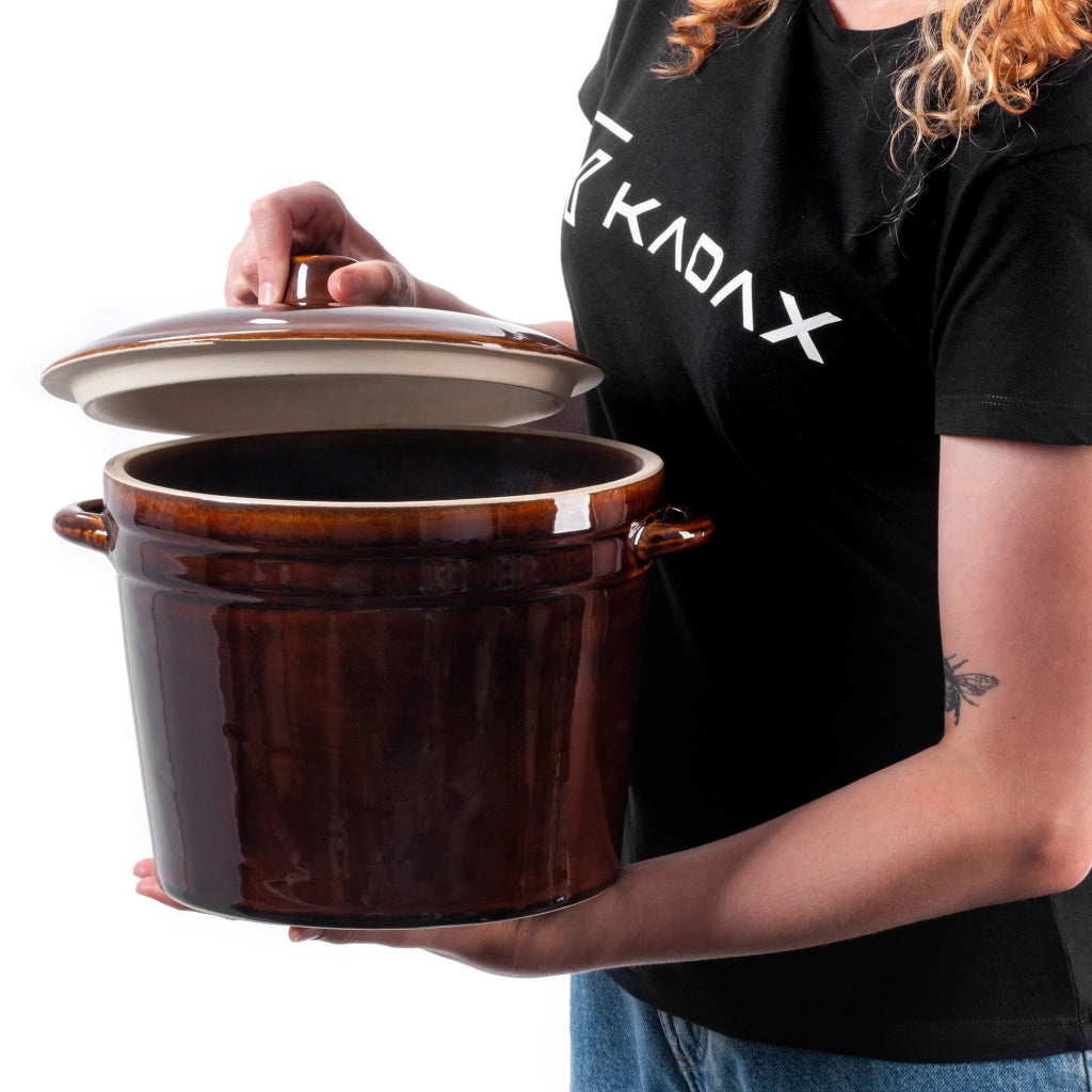 Pentola in gres KADAX per sottaceti di cavoli e cetrioli, 6 litri, in gres, Polonia