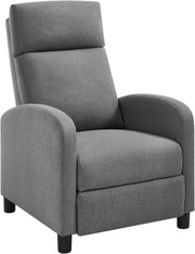 Poltrona Reclinabile a Multilivello, Chaise Longue con Poggiapiedi Regolabile, Poltrona Relax Singolo, Con Schienale Alto, Seduta Imbottita, Lino, Grigio Scuro, SKS58dgr