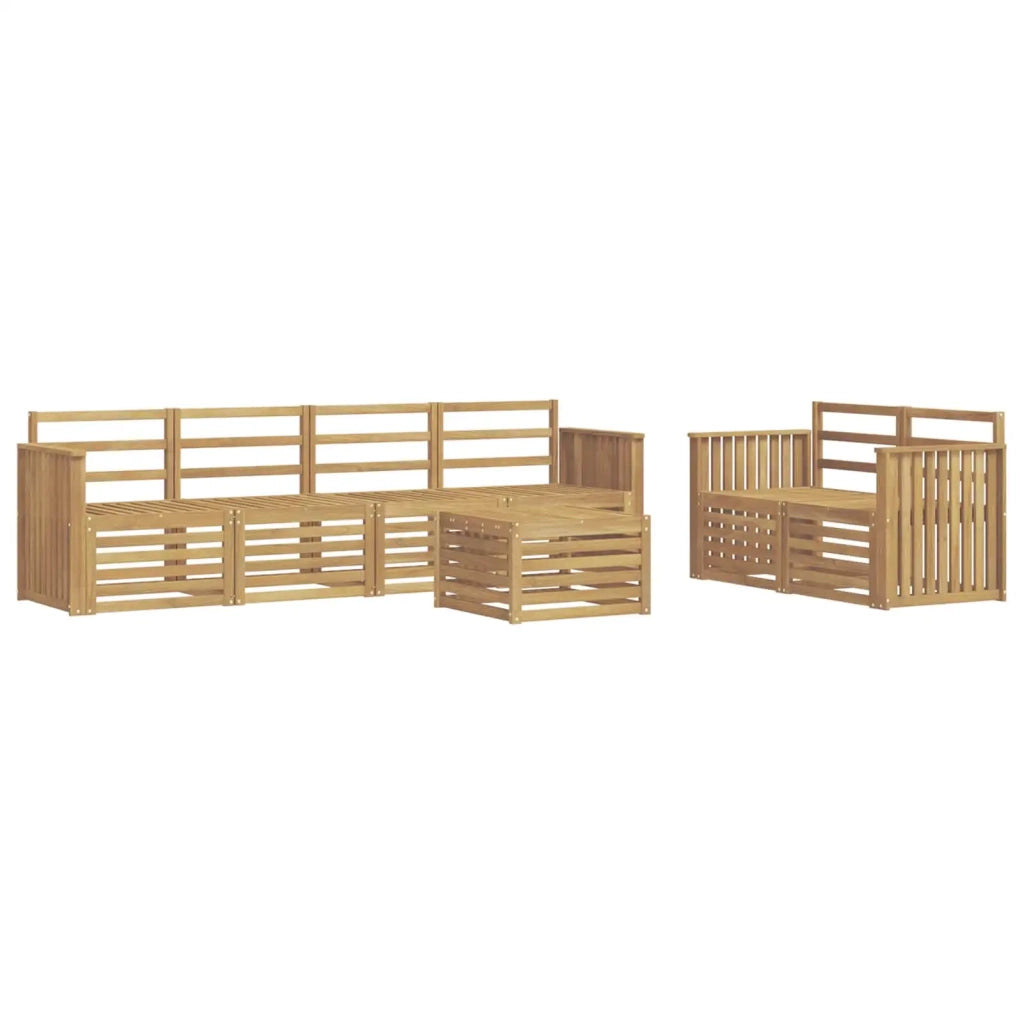 Set di divani da esterno 7 pcs Bianco Legno di Acacia Massello 3391429