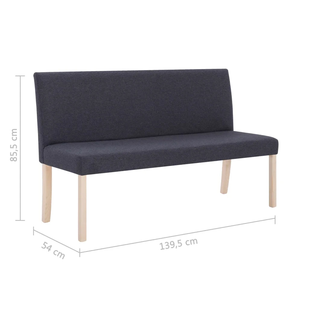 Panca-Sgabello 139,5 cm Grigio Scuro in Poliestere