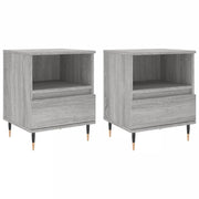 Set di 2 Comodini | Armadio da Notte | Mobiletto da notte Grigio Sonoma 40x35x50 cm in Legno Multistrato