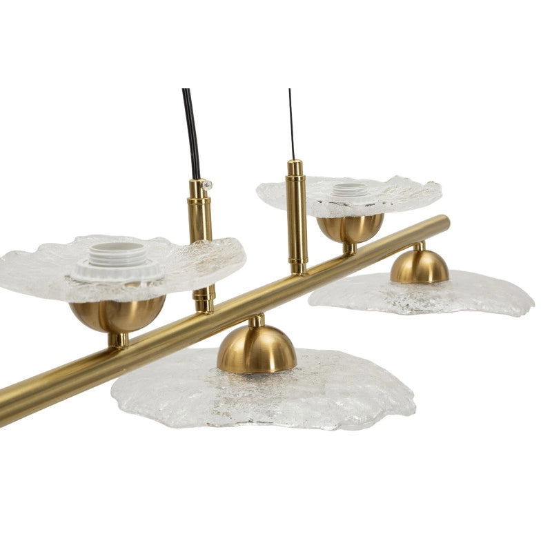 Lampadelle Ario Emily 5 Luci Vetro Trasparente cm 100x24x18