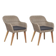 Sedie da Esterno con Cuscini 2 pz in Polyrattan Marrone  cod mxl 12747