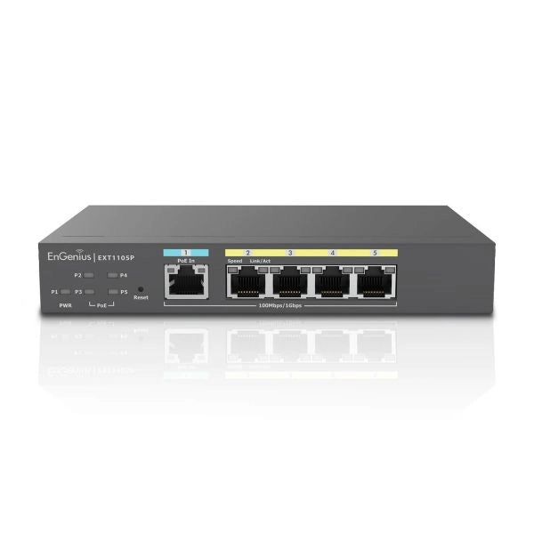 Engenius ext1105p switch di rete gestito l2 gigabit ethernet (10/100/1000) supporto power over ethernet (poe) nero