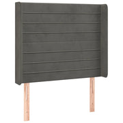 Testiera | Testata ad Orecchio GrigioScuro 103x16x118/128cm in Velluto