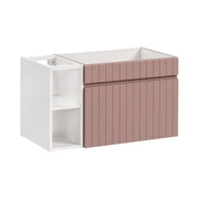 Set da bagno ICON: mobile sottolavabo 80cm rosa cipria con nicchie visibili bianche