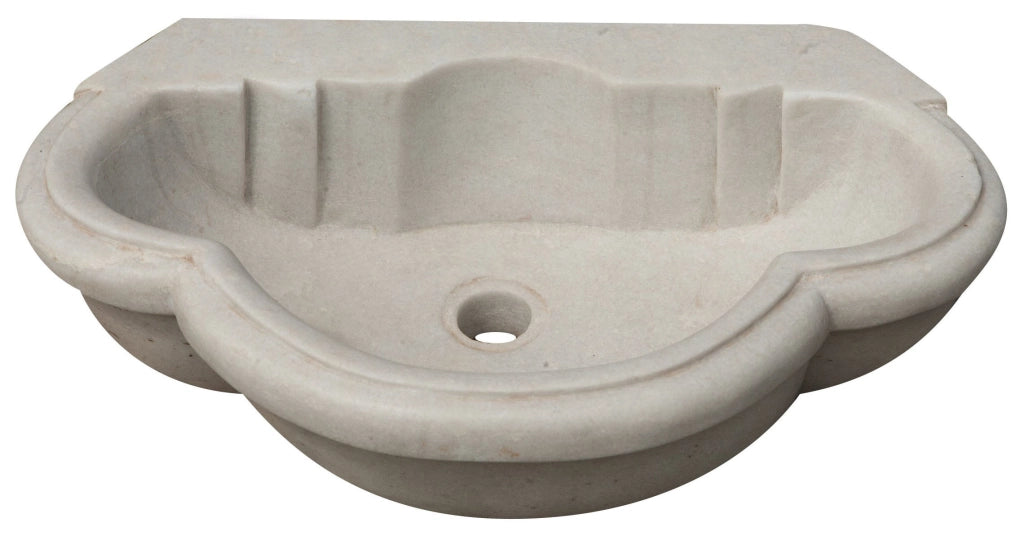 Biscottini Lavandino in marmo bianco L57xPR37xH16 cm Vasca realizzata completamente