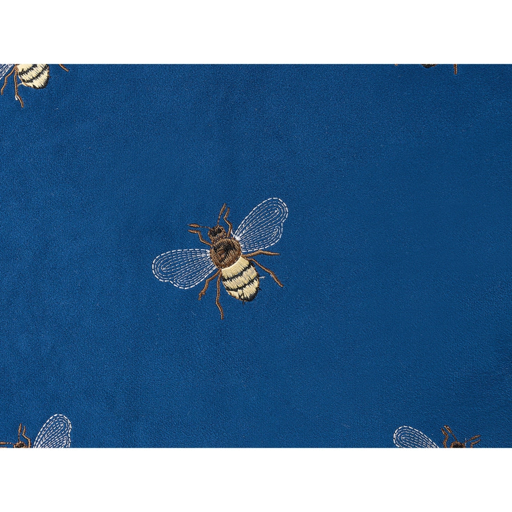 Set di 2 cuscini decorativi in velluto blu 45 x 45 cm con motivo con api soggiorno camera da letto