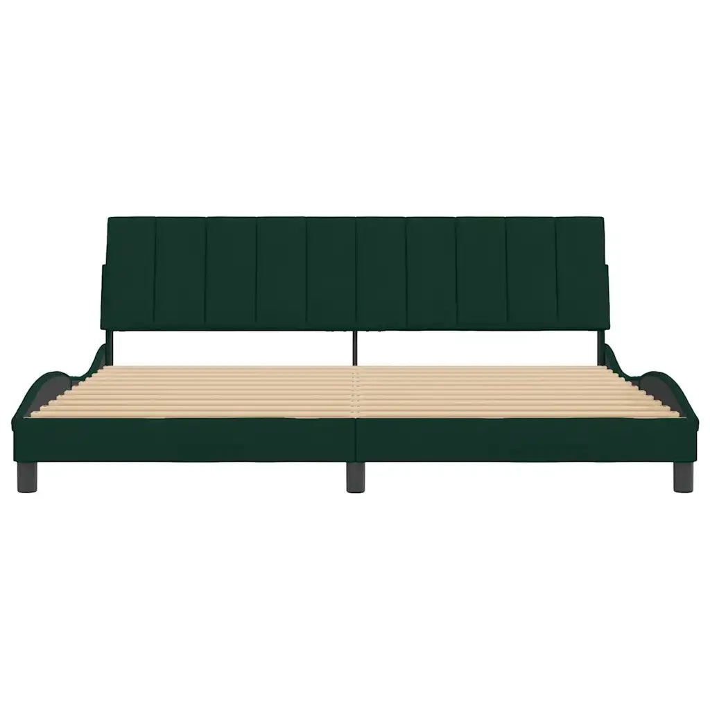 Giroletto senza Materasso Hanko Verde Scuro 200x200 cm in Velluto 3207870