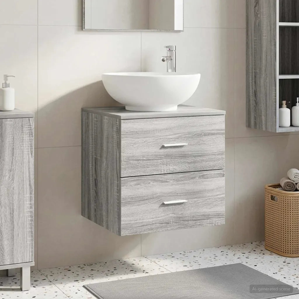 Mobile Lavabo da Parete Sonoma grigio 49,5 x 44,5 x 66,5 cm