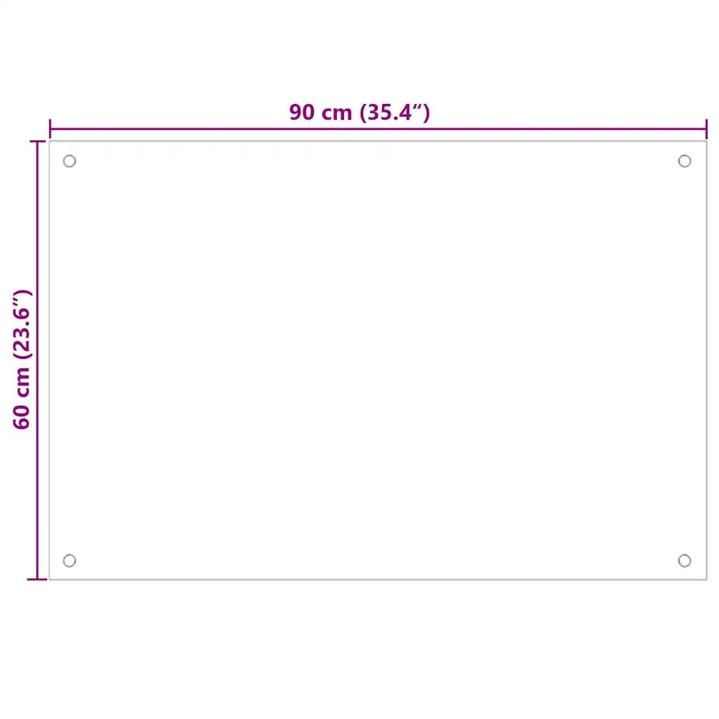 Paraschizzi per Cucina Trasparente 90x60 cm in Vetro Temperato CFW6387441