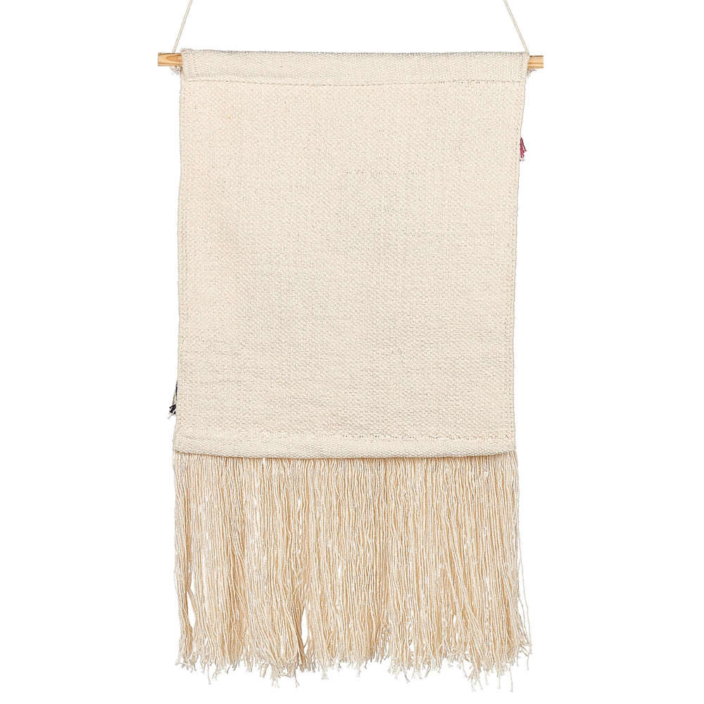 Decorazione murale in cotone beige fatto a mano con nappe arte da parete boho per soggiorno camera da letto camera dei bambini