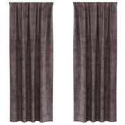 Tende in Velluto con tende 2 pz Marrone 245 x 140 cm Velluto