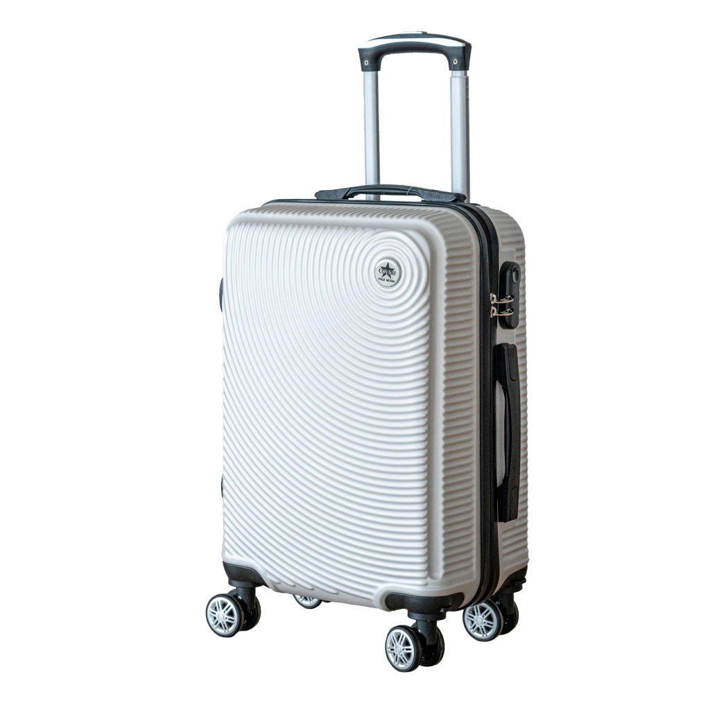 COVERI Trolley Bagaglio Mano Rigido 38x56x23 Piccolo Ultraleggero Valigia In Abs Con 4 Ruote Removibili Manico Chiusura Di Sicurezza Per Compagnie Low Cost Economy Zaino Da Viaggio Maiami-Argento