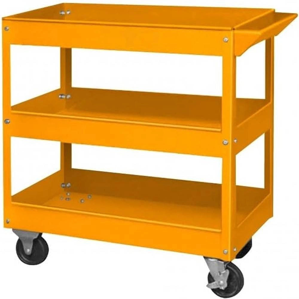 Trade Shop - Carrello Porta Attrezzi Da Officina Portautensili 3 Ripiani Con 4 Ruote Acciaio -