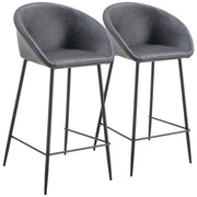 Set di 2 sgabelli da bar ACHILLE in similpelle grigio scuro