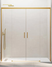 Porta doccia scorrevole 2+2 THALASSA (BASIC) 210 cm Profilo Oro vetro trasparente