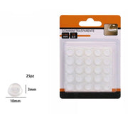 Trade Shop - Set 25 Pz Gommini Adesivi Protezione Pavimenti Trasparenti Rotondi 10x3mm 66095 -