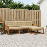 Set di divani da esterno con cuscino 4 pcs Naturale e Beige 3382471