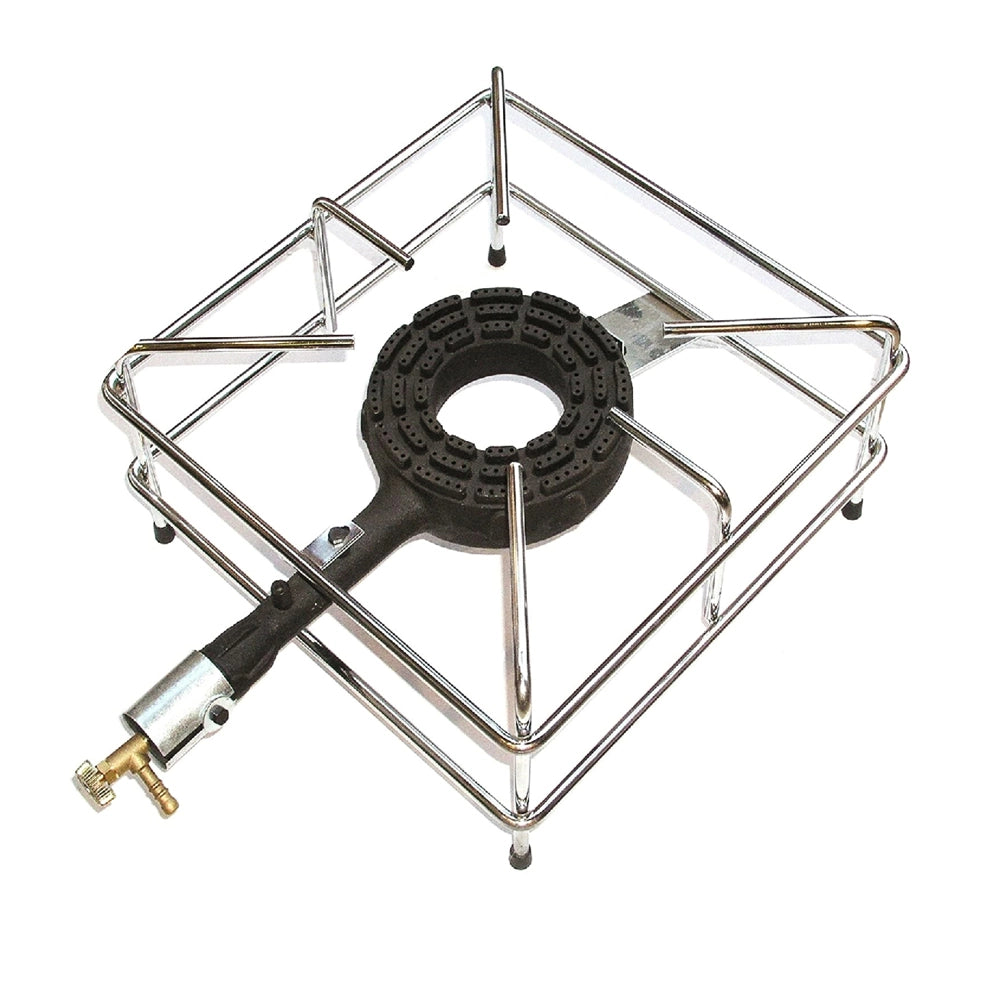 FORNELLONE CROMATO 30x30 FORNELLO A GAS GPL 4PIEDI  BRUCIATORE GHISA C/RUBINETTO VIANELLO 60744