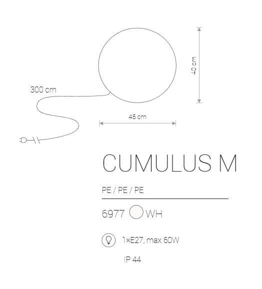 Lampada da esterno Nowodvorski Cumulus M bianca E27