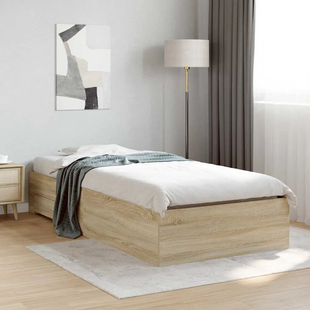 Struttura del letto-Giroletto Marrone 90 x 190 cm Legno multistrato 627629