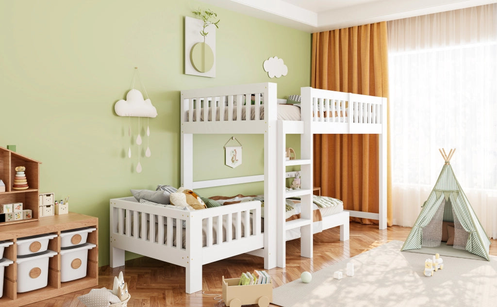 letto modulare in legno bianco 104 x 215 cm
