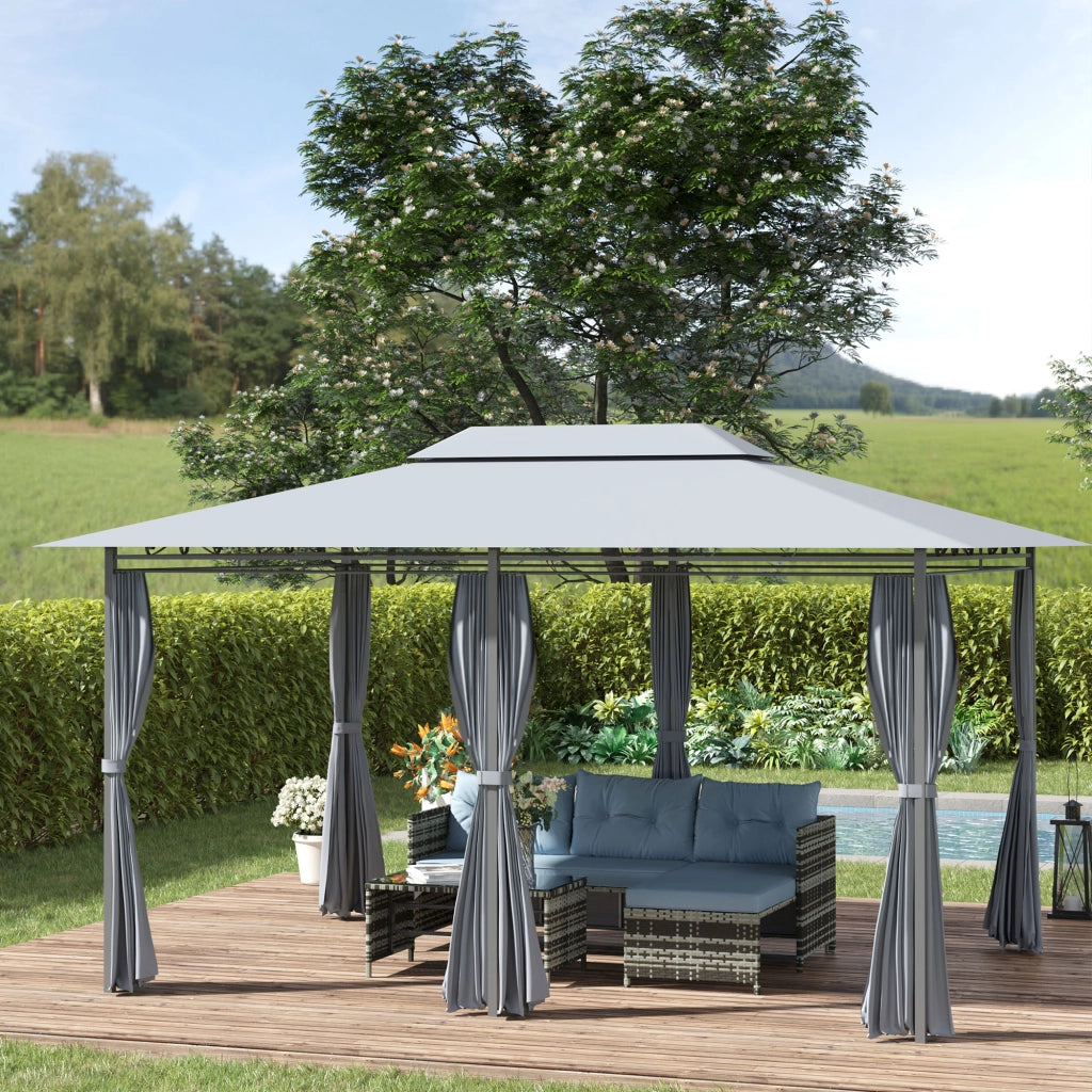 Tenda da giardino ¨C zephmum ¨C 3x4x2.8 m grigio