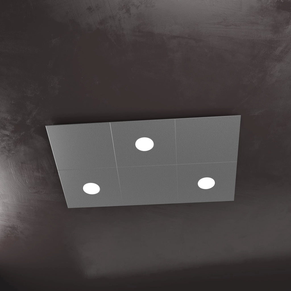 ECCENTRIC APPLIQUE-PLAFONIERA 3 LUCI + 3 DECORATIVO GRIGIO ANTRACITE 1156-3L3D-GA